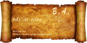 Bódi Alex névjegykártya