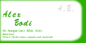 alex bodi business card