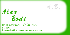 alex bodi business card